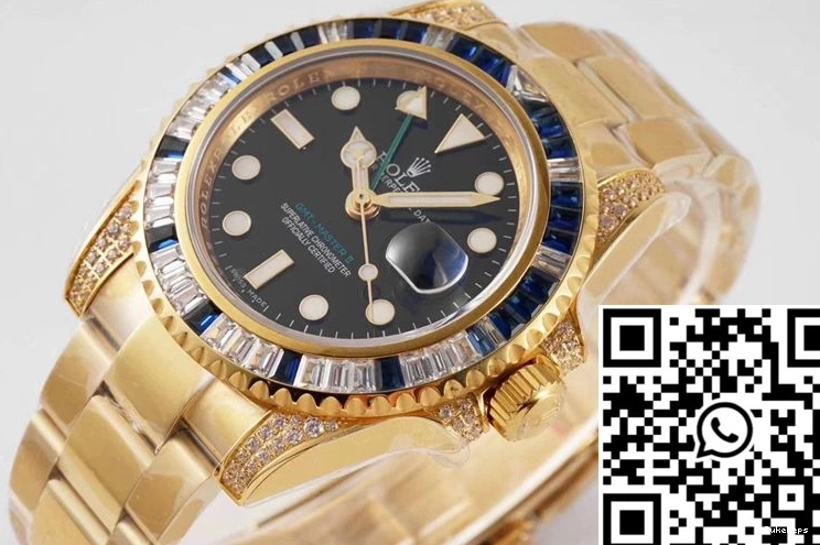 II Factory Diamond White SAru Rolex Master 116758 ROF GMT Blue 0412